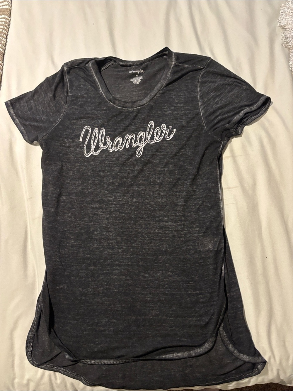 Wrangler Women's Charcoal Gray Logo Short Sleeve Tee